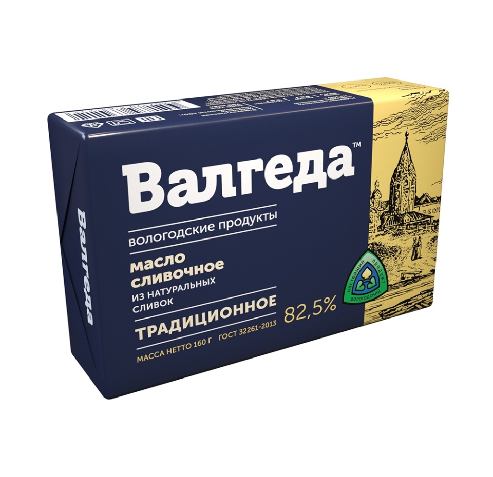 

Масло «Традиционное» 82.5%, «Валгеда», 160 г, Россия, БЗМЖ