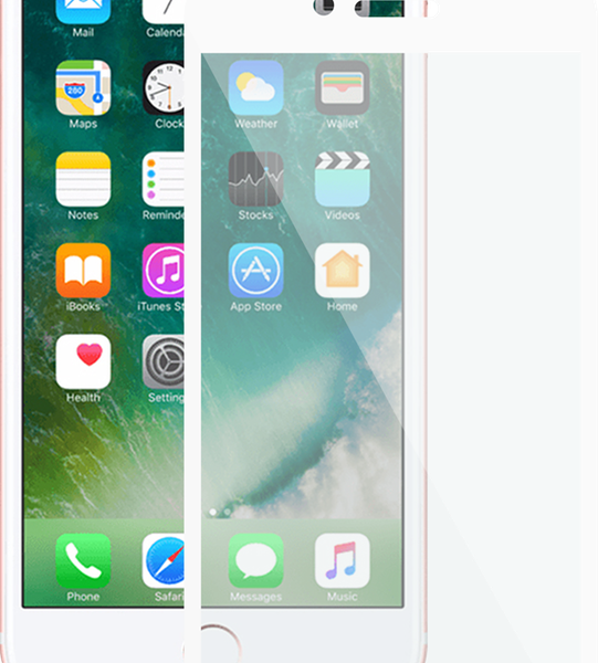 Стекло защитное для iPhone LENTEL 2,5D 0,3мм, с белой рамкой Арт. 126856