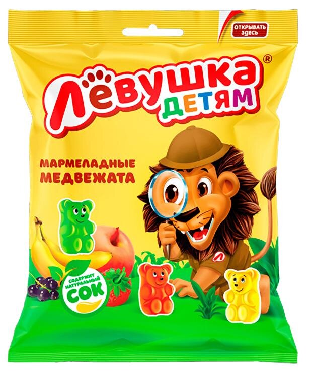

Мармелад Левушка детям медвежата, 70г
