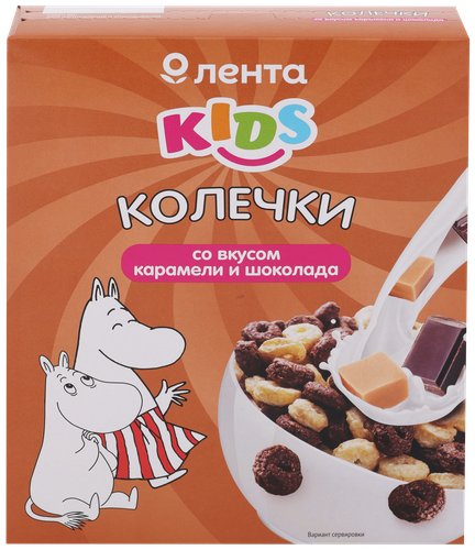 

Готовый завтрак Лента Kids Муми Тролли колечки со вкусом карамели и шоколада 175 г
