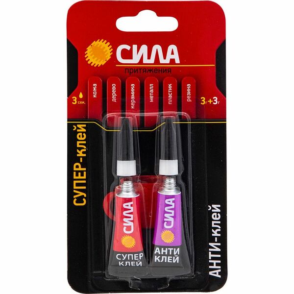 Клей + антиклей Сила прозрачный 3+