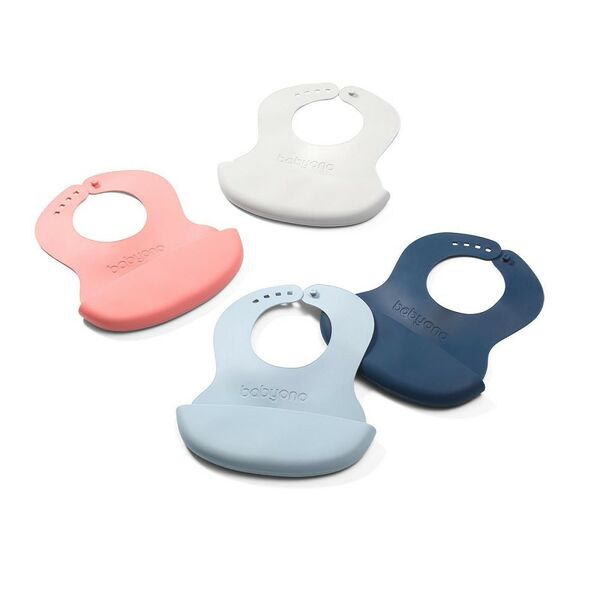 Нагрудник силиконовый с регулируемой застёжкой 6м+, Babyono