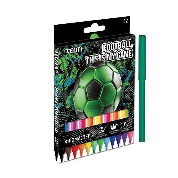 Фломастеры deVente 12цв Football арт 5081321 пл/уп