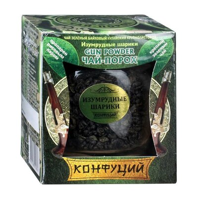 Чай зеленый Конфуций Изумрудные шарики Ган Паудер китайск ср/листовой 90г
