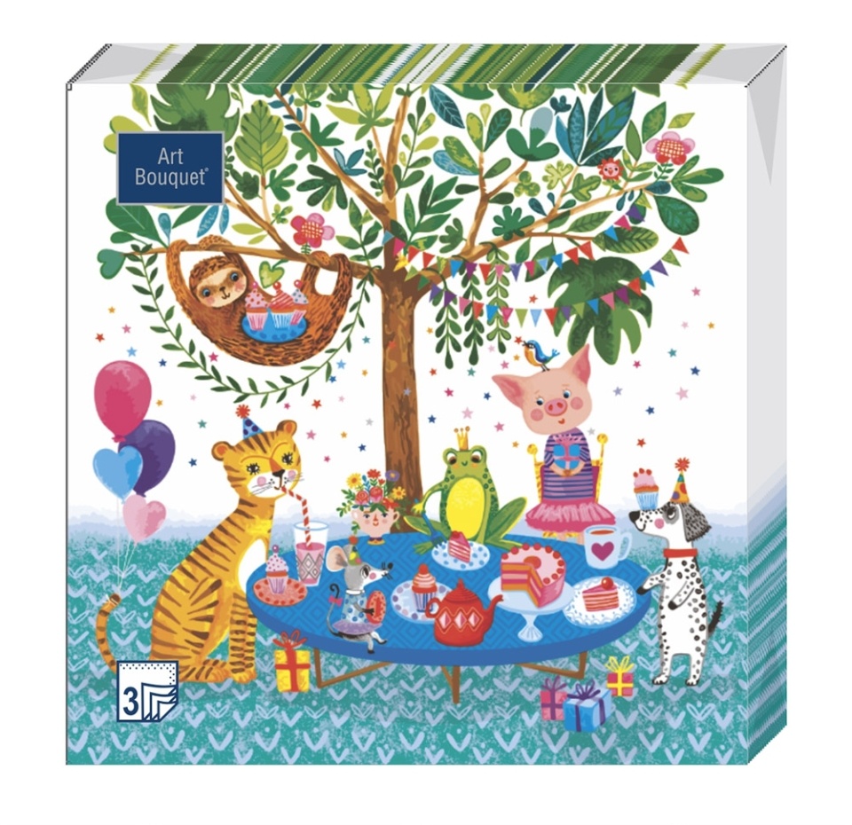 

Салфетки бумажные Art Bouquet 3сл, Пикник, 33х33см, 20шт., Россия