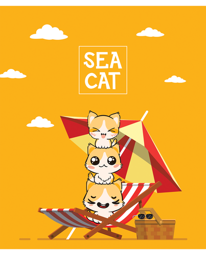 

Тетрадь MESHU Cat wave А5 48листов в клетку, в ассортименте