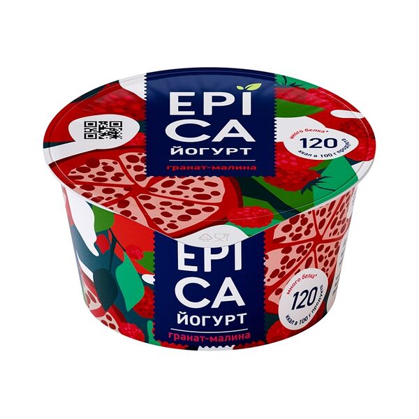 Йогурт Epica с гранатом и малиной 4.8% 130 г