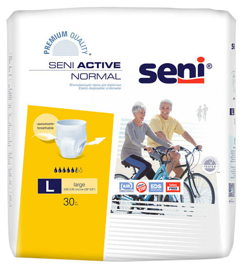 Seni Active Normal Трусы для взрослых впитывающие размер L 30 шт