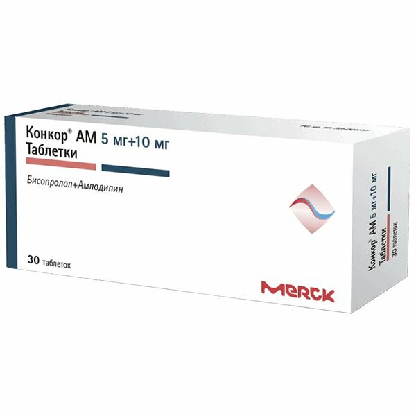 Конкор АМ таблетки 5 мг + 10 мг 30 шт