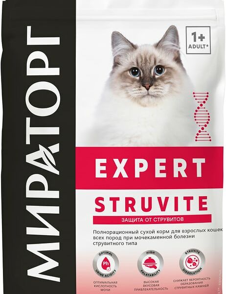 Сухой корм для кошек Мираторг Expert Struvite при мочекаменной болезни струвитного типа 400г