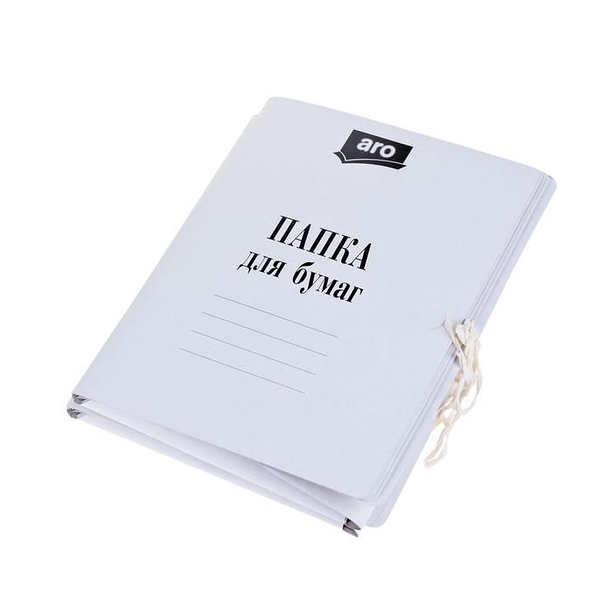Папка Aro с завязками белая 360 г 10 шт