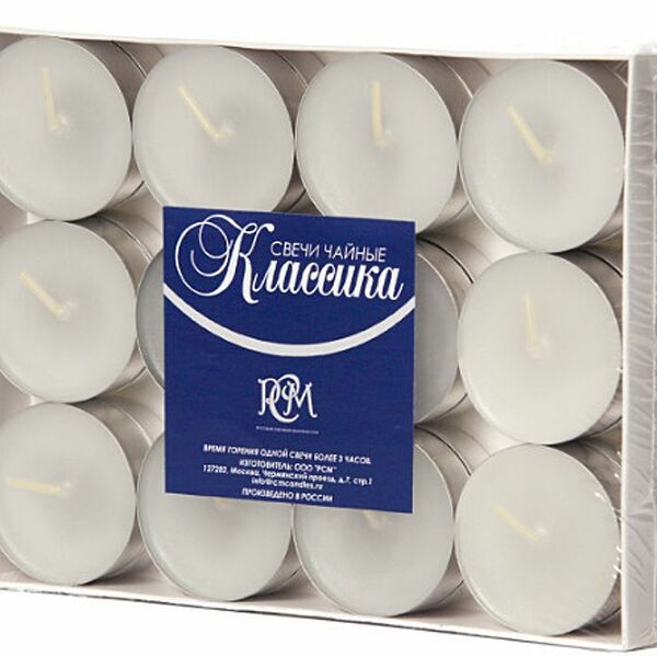 Свечи РСМ чайные Классика, 24шт