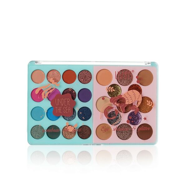 Палетка теней и глиттеров для век USHAS 