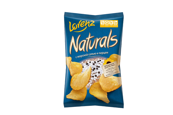 Чипсы картофельные Naturals с морской солью и перцем