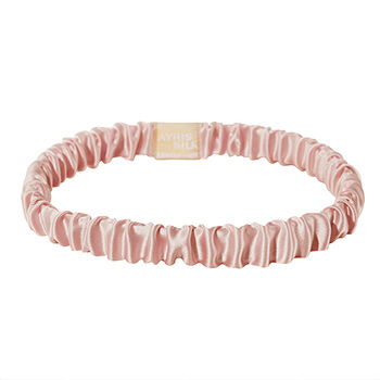 Повязка на голову Ayris Silk узкая из натурального шёлка, цвет розовая пудра, Россия