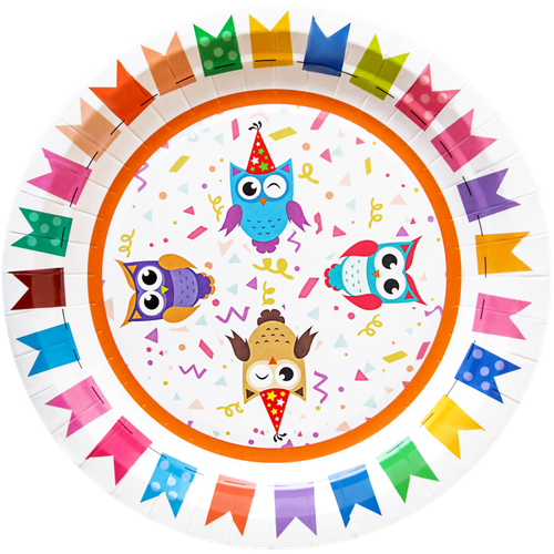 

Тарелки Хамелеон Совушки из картона 18 см, 6 шт.