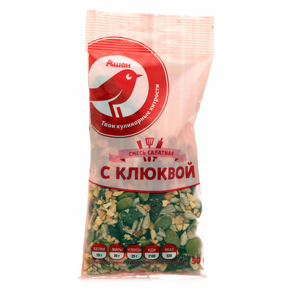 Смесь салатная АШАН Красная птица с клюквой