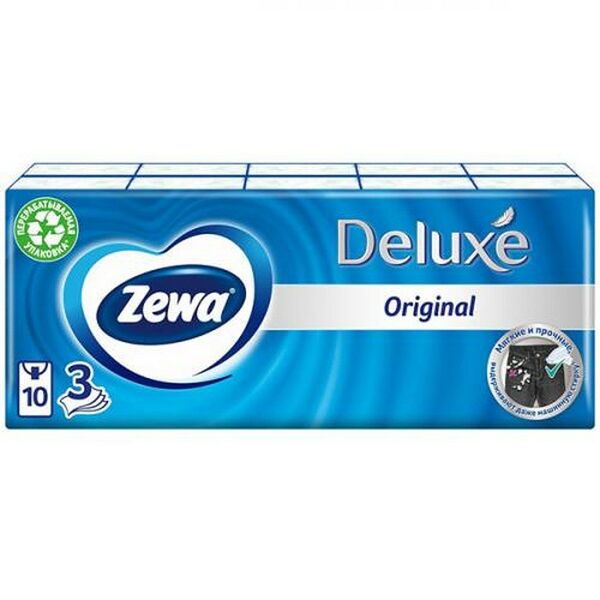 Платки бумажные ZEWA Делюкс, 3 слоя
