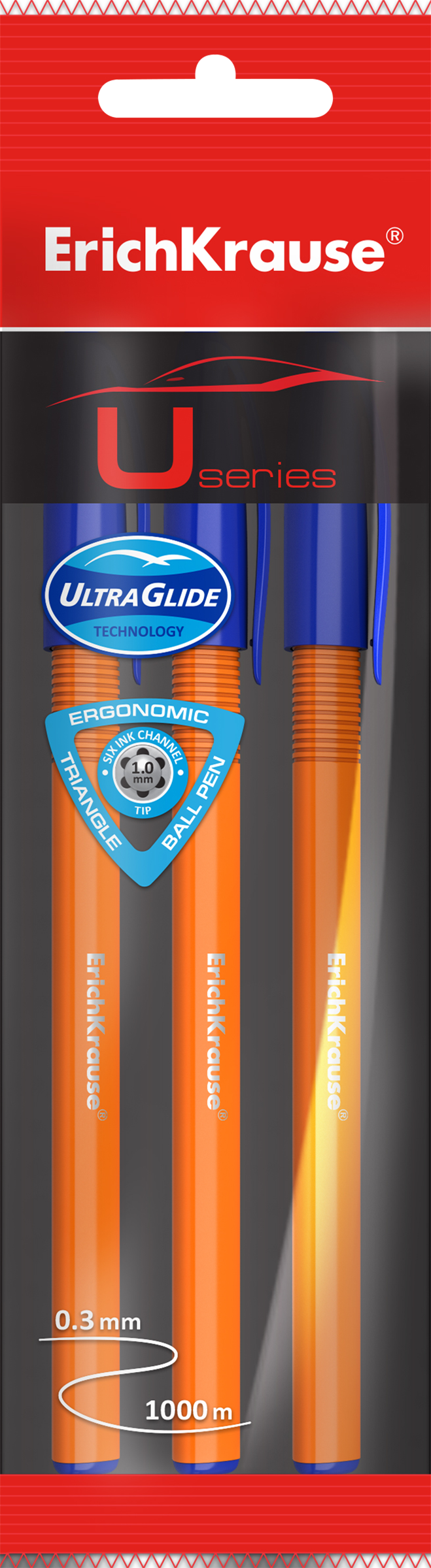 

Набор шариковых ручек Eichkrause Orange Stick, 3шт