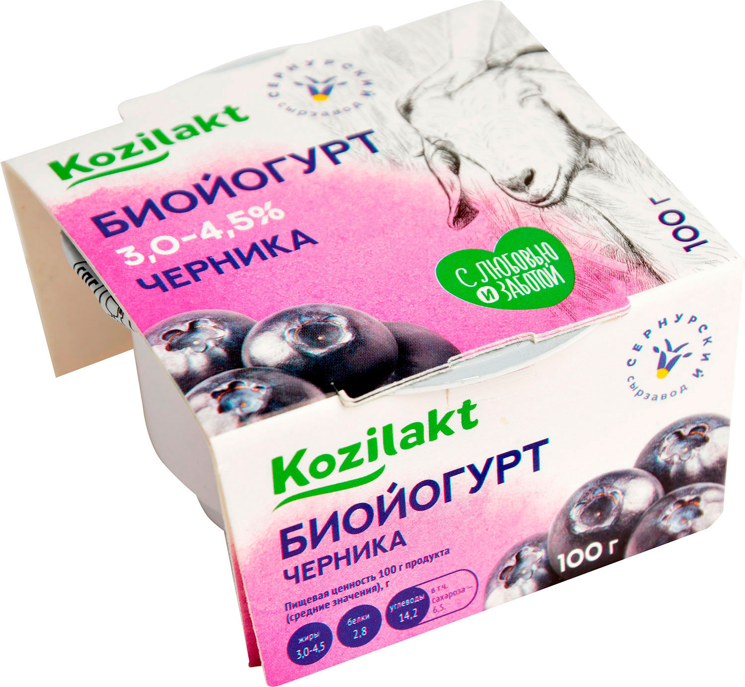 

Биойогурт Kozilakt из козьего молока черника 3 - 4.5%, 100 г