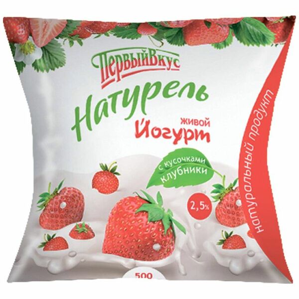 Йогурт питьевой Первый вкус Натурель Клубника 2.5%