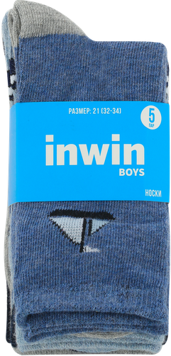 

Носки детские INWIN р. 19 (29–31) в ассортименте, Арт. AW16BSocks-002B set 5, 5пар