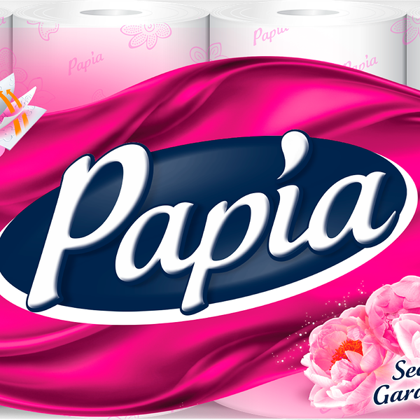 Туалетная Бумага Papia Secret Garden 3 слоя 8 рулонов