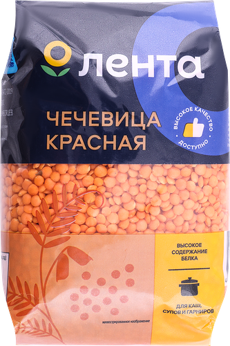 Чечевица красная ЛЕНТА, 450 г
