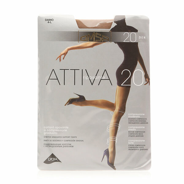 Колготы Attiva (Аттива) цвет: daino/коричневый, размер 4, 20 den ТМ Omsa (Омса)