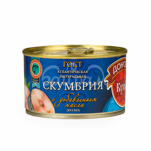 Скумбрия Донская Кухня 240гр Атлантическ Натуральная в Масле ж/б