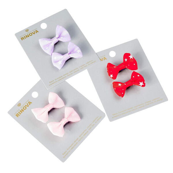 Набор зажимов для собачьих волос, декор бант 2 штуки на бирке, в ассортименте