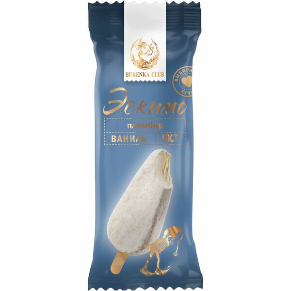 Мороженое Burenka Club пломбир ванильный эскимо 15% 70г