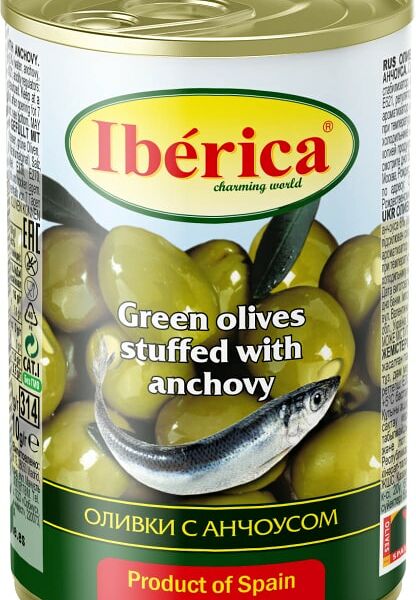 Оливки Iberica С анчоусами 300г