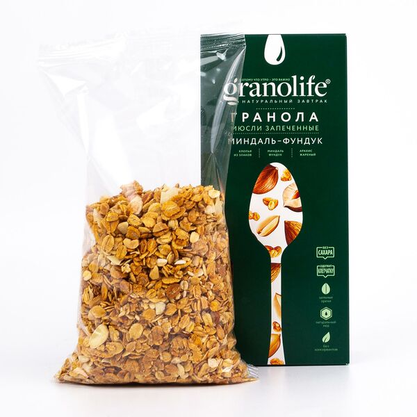 Гранола Миндаль-Фундук, GranoLife