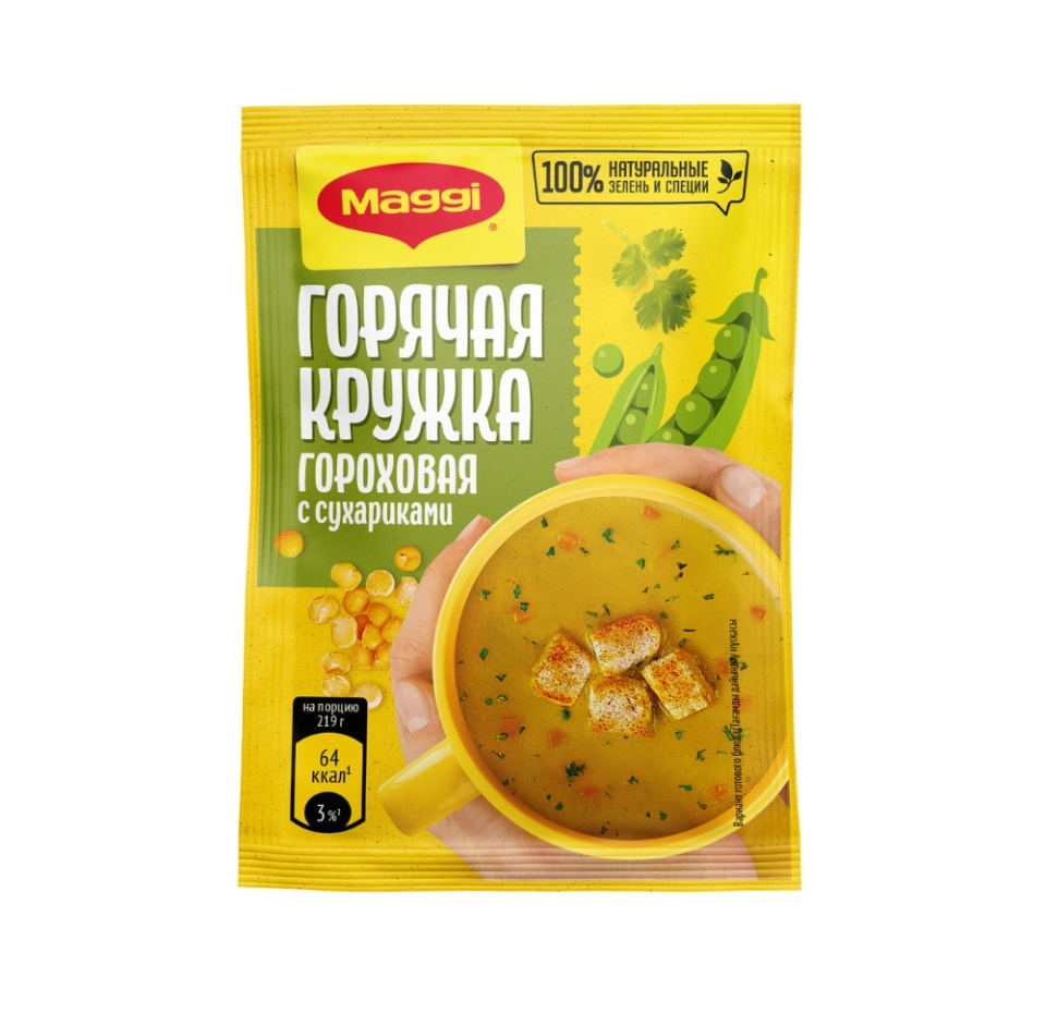 

Суп Maggi Горячая кружка гороховый с сухариками 19 г