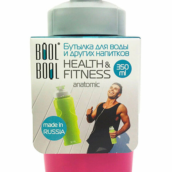 Бутылка д/воды и других напитков Health and Fitness со шнурком anatomic 350мл в ассортименте