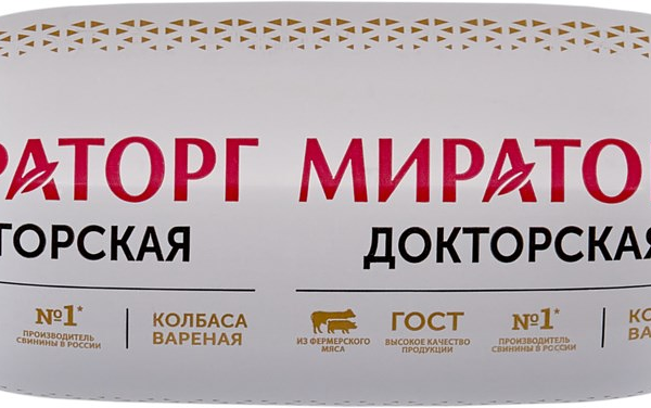 Колбаса вареная Мираторг Докторская ГОСТ с мраморной говядиной