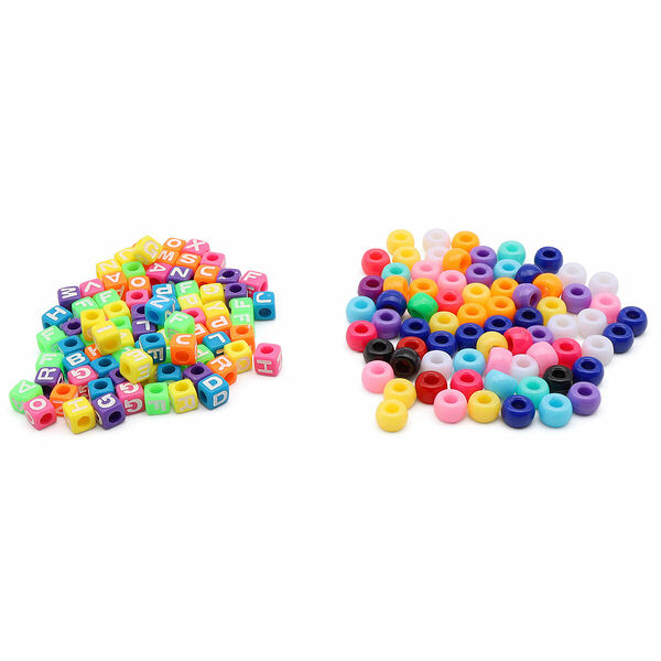 66880 Набор разноцветных бусин с английскими буквами, 40г