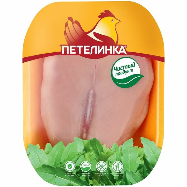 Грудка цыпленка-бройлера Петелинка без кожи охлажденная, вес