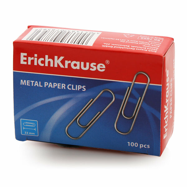Скрепки металлические ErichKrause 28 мм, 100 шт