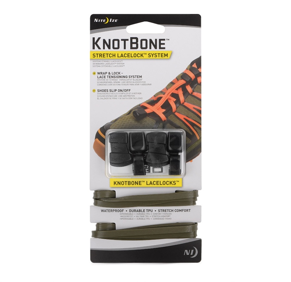 

Шнурки Nite Ize KnotBone Stretch LaceLock System зеленые 2 шт США