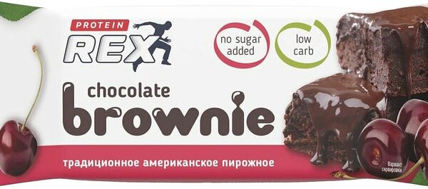 Пирожное Proteinrex Брауни вишнёвое протеиновое 50г