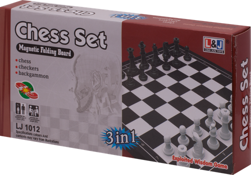

Настольная игра Ling Jun Toys 3 в 1 Шашки-шахматы-нарды, на магнитах
