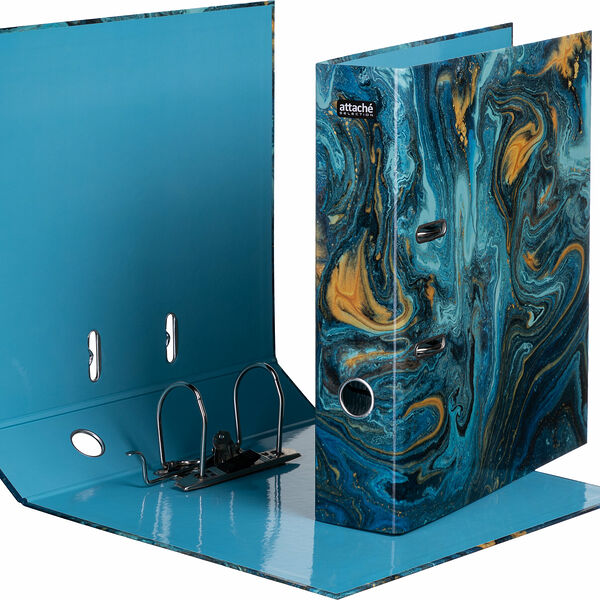 Папка-регистратор Attache Selection Fluid, синяя лам.карт./лам.бум.,75мм