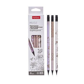 Набор карандашей Hatber чернографитных 6шт