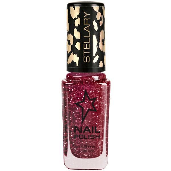Лак для ногтей Stellary Nail polish тон 21 темно-красный с блестками 8мл