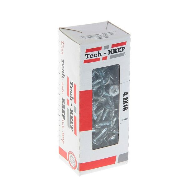 Саморез металл-металл TECH-KREP, 4,2х16мм, 200шт, с буром