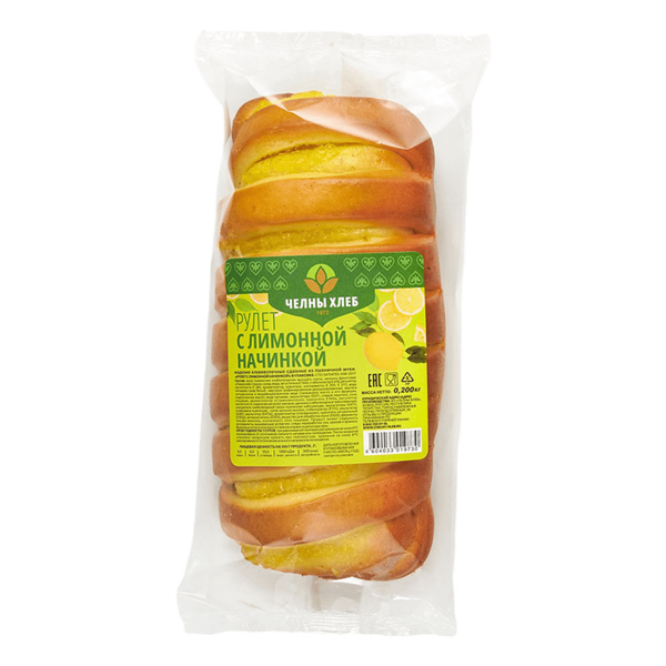 Рулет Челны-Хлеб сдобный с лимонной начинкой, 200г