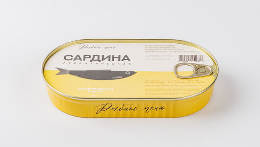 Сардина Рыбное Меню тушки бланшированные в масле, 175 г