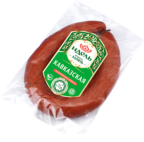 Колбаса Идель Кавказская Халяль полукопченая, 400г